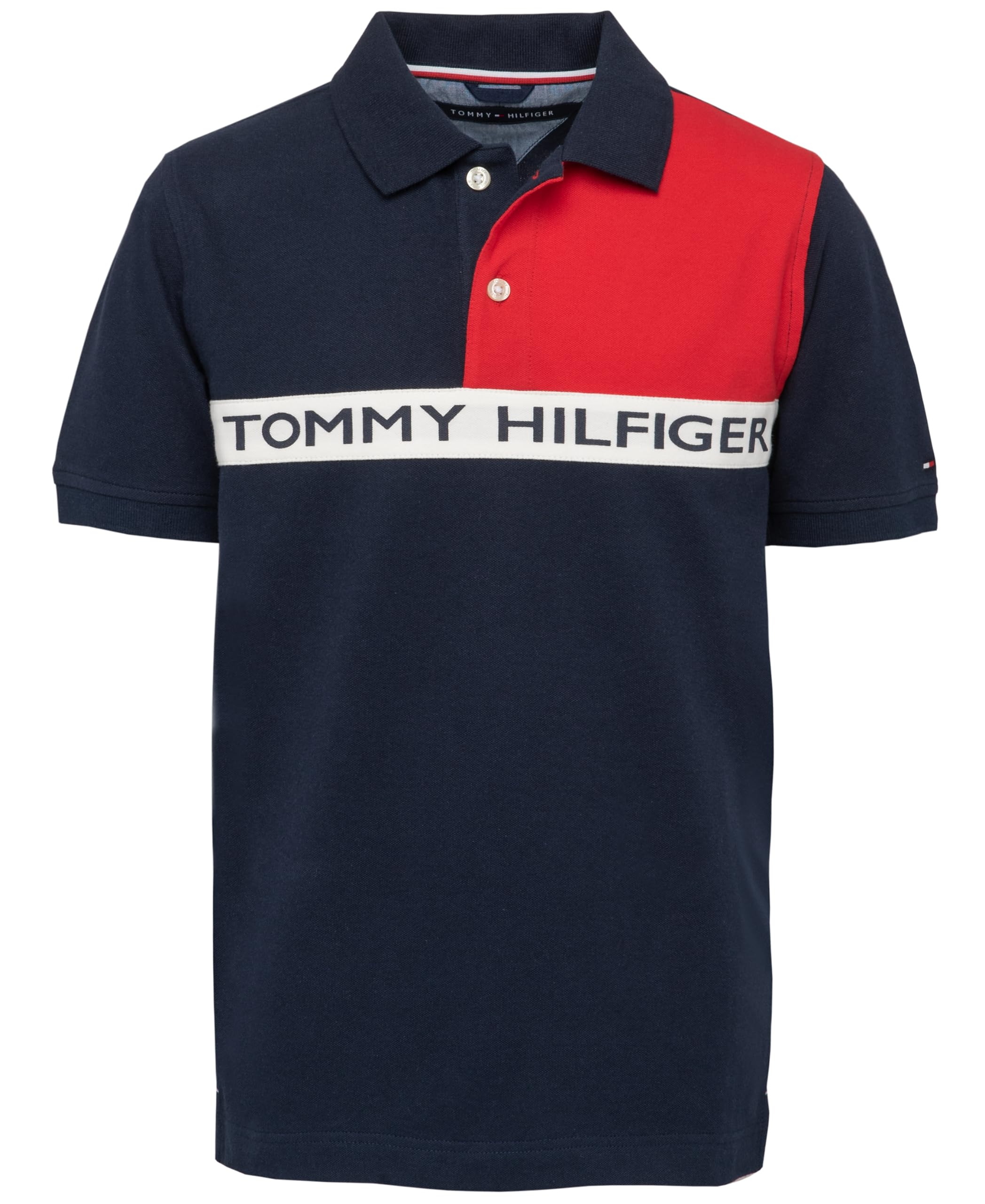 Tommy Hilfiger Boys' Short Sleeve Fashion Polo Shirt, Button Closure, Soft & Comfortable
